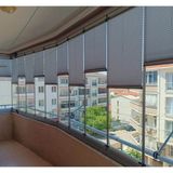 Yazar Home Katlanabilir Cam Balkon Plise Perdesi Gri (Vidalı - Kancalı) - 100 x 140 cm