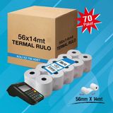 Yazar Kasa Pos Rulosu Termal 56MM x 14MT 700 Adet 70 Paket - Beyaz