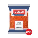 Yazar Kırmızı Mercimek 900 Gr. X 15 Adet
