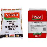 Yazar Kristal Toz Şeker 5 kg + Tam Buğday Unu 5 kg - 10 kg