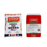 Yazar Kristal Toz Şeker 5 Kg + Tam Buğday Unu 5 Kg