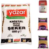 Yazar Kuru Gıda Seti 5 kg Siyez Unu 5 kg Kırmızı Mercimek 5 kg Toz Şeker 5 kg Pilavlık Bulgur