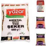 Yazar Kuru Gıda Seti 5kg Siyez Unu+5kg Pilavlık Bulg+5kg Kırmızı Merci+5kg Toz Şeker 20kg