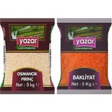 Yazar Osmancık Pirinç 5 kg + Kırmızı Mercimek 5 kg - 10 kg