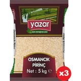 Yazar Osmancık Pirinç 5 kg x 3 Paket - 15 kg