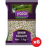 Yazar Şeker Fasulye 1 Kg. x 6 Paket - 6 kg