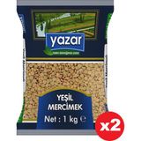 Yazar Yeşil Mercimek 1 kg x 2 Paket - 2 kg