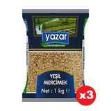 Yazar Yeşil Mercimek 1 Kg X 3 Paket