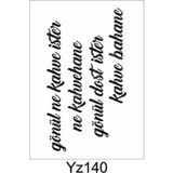 Yazı Desenler Stencil Şablon (21x30) Yz-140