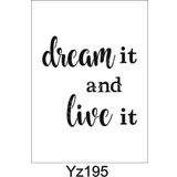 Yazı Desenler Stencil Şablon (25x25) Yz-195