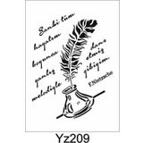 Yazı Desenler Stencil Şablon (25x35) YZ-209