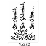Yazı Desenler Stencil Şablon (25x35) Yz-232