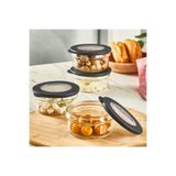 Yazıcı 4 Adet 415 ml Silikon Kapak Cam Kahvaltı Seti Saklama Kabı