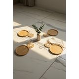 Yazıcı 4'lü Bamboo Kahvaltı Seti Tabak - Premium Doğal Bambu - 1 Adet