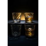 YAZICI 4'lü Polikarbon Viski Bardağı Seti 250 ML Kristal Görünümlü Kırılmaz Premium Meşrubat Kokteyl Su Bardağı BPA Free