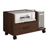 Yazıcı Standı, Tekerlekli Mobil Yazıcı Masası Masif Ahşap EcoBoard Dosya Dolabı Ev Ofis Depolama için Masa Altında Yer Tasarruflu Esnek MontajKahverengi (76x45x45cm)