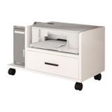 Yazıcı Standı, Tekerlekli Tekerlekli Yazıcı Masası, Ev Ofis Depolama ve Düzenleme için Katı Ahşap EcoBoard Dosya Dolabı Esnek Masa Altı Tasarımı (Beyaz 68 x 40 x 45 cm)