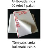 Yazıcılar ile Uyumlu Kuvvetli Yapışkanlı A4 Yapışkanlı Etiket Kağıdı, 21X29.7 Cm, 160 Gr, - Standart