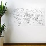 Yazılabilir Dünya Haritası Manyetik Duvar Stickerı 110 X 56 Cm (5433)