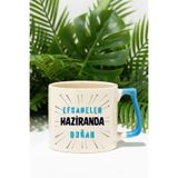 Yazılı Efsaneler Haziranda Doğar Baskılı Doğum Günü Hediyelik Mavi D Kulplu Kupa Bardak, QBLK8266-06HAZİRAN-MV