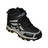 YAZKIŞ Çocuk Siyah Gri Çırtlı İçi kürklü Termo Kaymaz Taban Outdoor Spor Bot