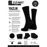Yazlık Asker Çorabı, Nefes Alabilen Hafif ve İnce Uzun Çorap (3, SİYAH, 40-44)