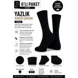 Yazlık Asker Çorabı, Nefes Alabilen Hafif ve İnce Uzun Çorap (6, SİYAH, 40-44)