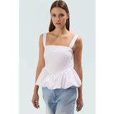 Yazlık Balon Etekli Bluz Rahat Kalıp Pamuklu Polyester Modern Stil Konforlu Kesim