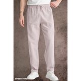 Yazlık Keten Pantolon Ham Bez Eşofman Beli Lastikli Unisex Rahat Kalıp Hambez Büyük Beden Alt Eşofman %100 Pamuk - KRM-Krem - 4XL