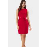 Yazlık Kolsuz Mini Elbise Bodycon Kesim Dokuma Kumaş Bisiklet Yaka Günlük Kullanım İçin