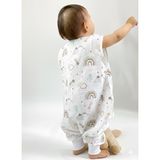 Yazlık Müslin Uyku Tulumu, Bebek ve Çocuk Pamuklu Uyku Tulumu 0.5 tog (Gökkuşağı Desenli, 1-2 yaş)