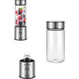 Yazline Global Çift Hazneli Cam Blender USB Şarjlı Smoothie ve Buz Kırıcı Blender - Renkli