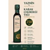 Yazmin Kabak Çekirdeği Yağı 250 ml | %100 Doğal | Soğuk Sıkım | Saf ve Katkısız | Kabak Çekirdeği Yağı | Cam Şişe