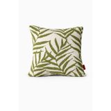YB Concept Forest Leaf Outdoor Yeşil - Krem Dekoratif Yastık 45x45 cm – Suya Dayanıklı, Solmaya Dayanıklı Kumaş, Dolgulu Bahçe Balkon ve Teras Kırlenti