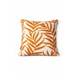 YB Concept Sunset Leaf Outdoor Turuncu - Krem Dekoratif Yastık 45x45 cm – Tropikal desen, Solmaya Dayanıklı Kumaş, Suya Dayanıklı, Dolgulu, Bahçe, Balkon ve Teras Kırlenti