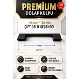 YB Home 10 Adet(SERT PLASTİK) 96-128 mm Çift Delik Uyumlu Siyah Köprü Mobilya Kulpu | Mutfak Dolabı, Çekmece, Gardırop ve Komodin İçin Dayanıklı Plastik Kulp