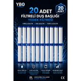 YBO 20 Adet Filtreli Duş Başlığı Yedek Filtresi PP Filtre Kartuşu Kireç Pas Tortu Azaltıcı Su Arıtma Arıtıcı Uyumlu Duş Filtresi
