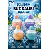 YBO 4 Adet Küre Buz Kalıbı Silikon Yuvarlak Buz Topu Kalıbı Büyük Buz Küresi Kalıbı Renkli Buz Kalıbı Seti
