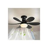 YCL Ycl Lambalı Tavan Vantilatör Kumandalı Sessiz 6 Kanatlı Işıklı E27 Duy 36w Modern Led Aydınlatma Siyah Renk