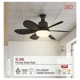 YCL Yl 525 Pervane Kanatlı LED Ampul – 36W Akıllı Tavan Aydınlatması (Siyah) - Beyaz - Sarı - Günışığı