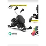 YclShop Usb Şarjlı Ayna Bağlantılı Motosiklet Telefon Tutucu Motor Tutacağı