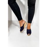 Y&D Shoes Kadın Espadril Terlik – Keten Kumaş, Dolgu Topuk, Yazlık