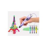 ydn 3D Printing Pen Üç Boyutlu Yazıcı Kalem Printer 5 Renk Flament 3d Çizim Kalemi Mor Renk