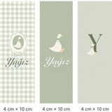 Yeap Office Çikolata Sargı Etiketi-Kişiye Özel Doğum Çikolatası - Söz-Nişan-Düğün- Çikolata Etiketi 72 Adet - 4 x 10 cm - Yeşil