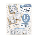 YEAP OFFICE Kişiye Özel Erkek Bebek Kare Çikolata Etiketi 117 Adet 3,5 x 3,5 cm – Zürafa, Balon ve Safari Temalı