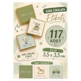 YEAP OFFICE Kişiye Özel İsimli Kare Çikolata Etiketi Yapışkanlı 117 Adet (3,5x3,5 cm) NO: K999