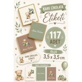 YEAP OFFICE Kişiye Özel İsimli Kare Çikolata Etiketi Yapışkanlı 117 Adet (3,5x3,5 cm) NO:15