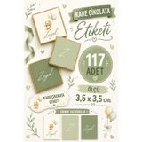 YEAP OFFICE Kişiye Özel İsimli Kare Çikolata Etiketi Yapışkanlı 117 Adet (3,5x3,5 cm) NO:18