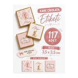 YEAP OFFICE Kişiye Özel İsimli Kare Çikolata Etiketi Yapışkanlı 117 Adet (3,5x3,5 cm) NO:2248343