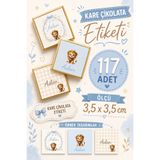 YEAP OFFICE Kişiye Özel İsimli Kare Çikolata Etiketi Yapışkanlı 117 Adet (3,5x3,5 cm) NO:5